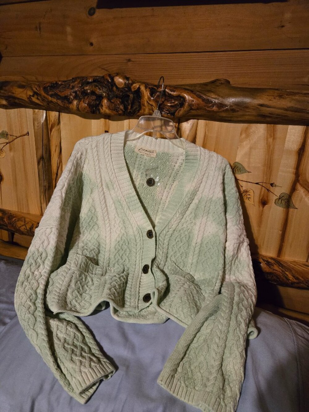 Free People Washed Ashore Cable Knit Cardi M NWT